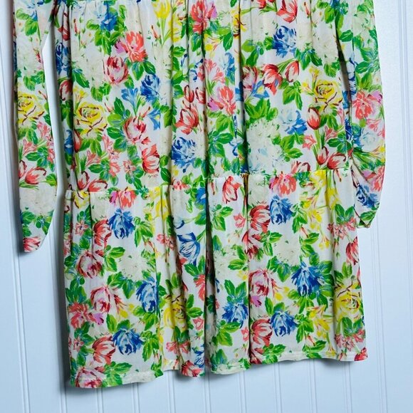 AFRM Women’s Floral Print Mini long Sleeve Dress Size Medium - Picture 9 of 12